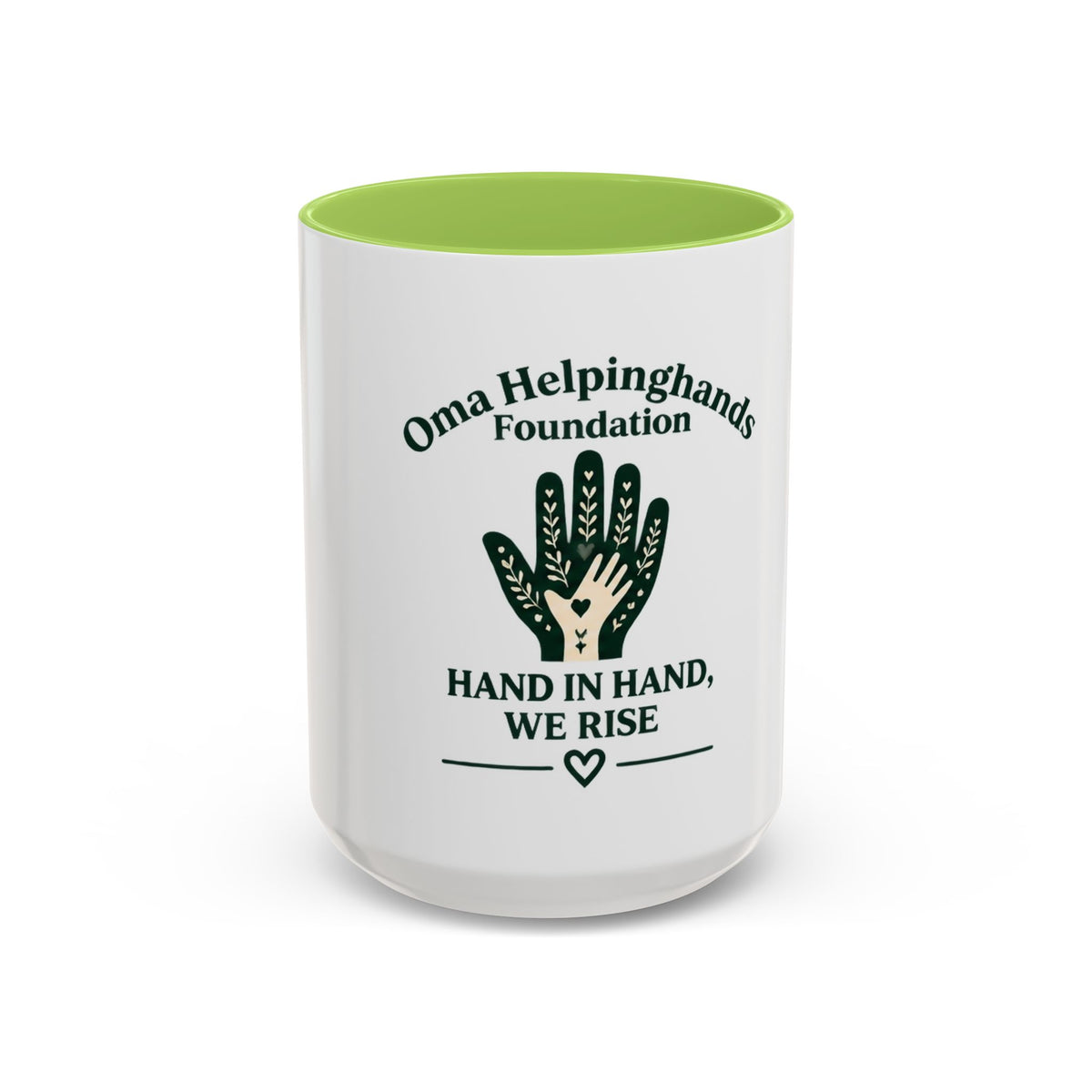 Accent Coffee Mug – Oma Helpinghands Foundation “Hand in Hand, We Rise” Charity Gift