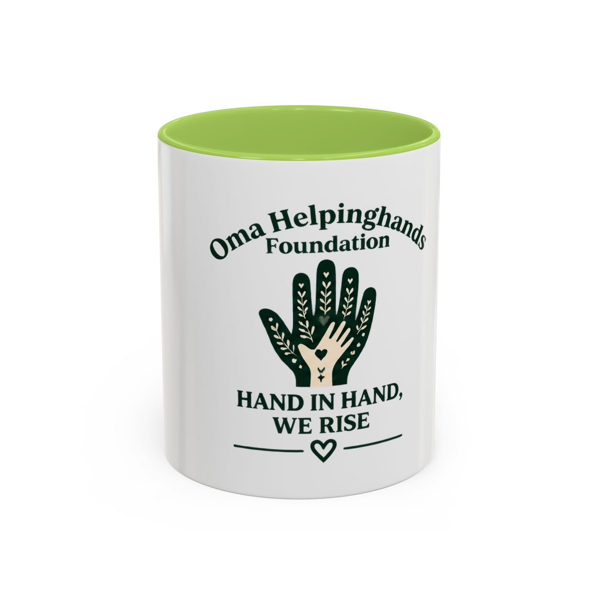 Accent Coffee Mug – Oma Helpinghands Foundation “Hand in Hand, We Rise” Charity Gift