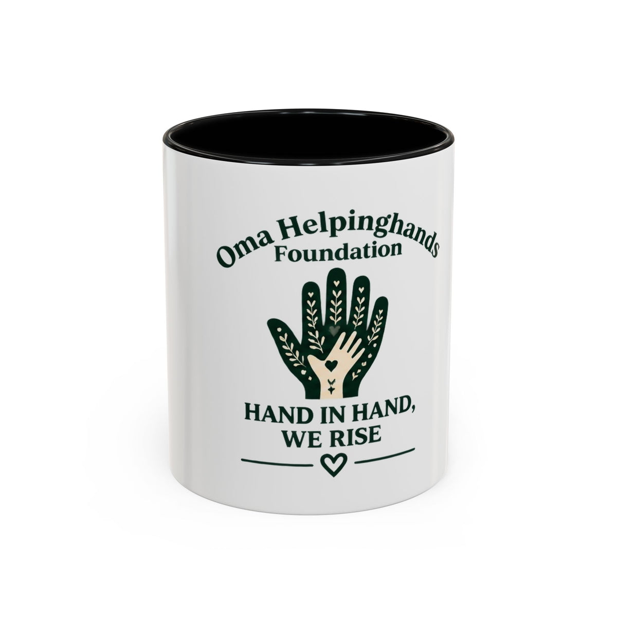 Accent Coffee Mug – Oma Helpinghands Foundation “Hand in Hand, We Rise” Charity Gift