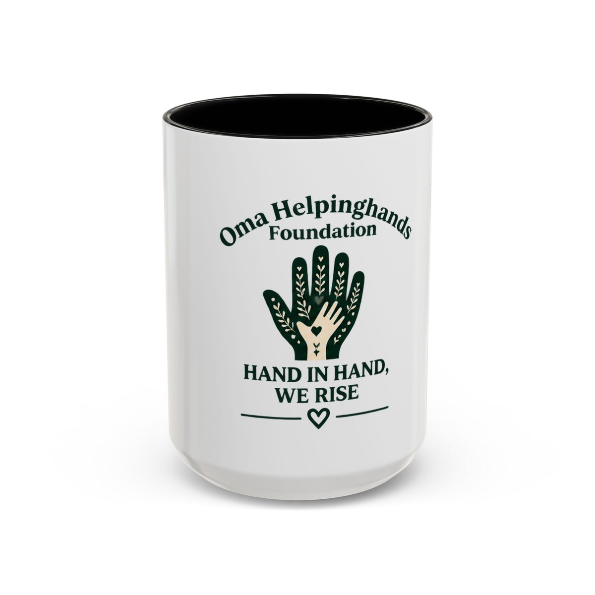 Accent Coffee Mug – Oma Helpinghands Foundation “Hand in Hand, We Rise” Charity Gift