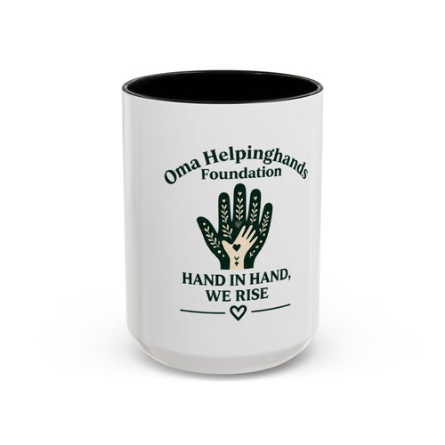 Accent Coffee Mug – Oma Helpinghands Foundation “Hand in Hand, We Rise” Charity Gift